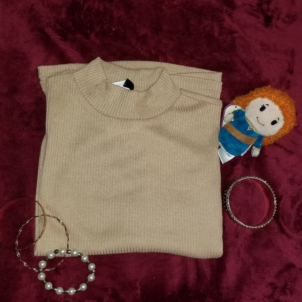 NEW Tan Polo Neck Sweater